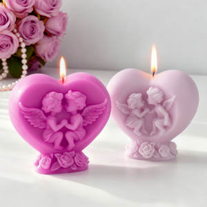 Bougie d'aromathérapie Angel DIY, mignonne en forme de cœur, en cire de soja, pour <span class=keywords><strong>mariage</strong></span> et vacances, ornements d'art pour la maison - Product Image 1