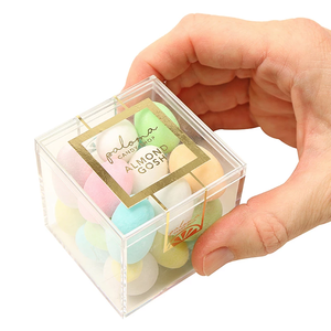 San Valentín acrílico cuadrado transparente de embalaje de caja de plástico con Logo - Product Image 1