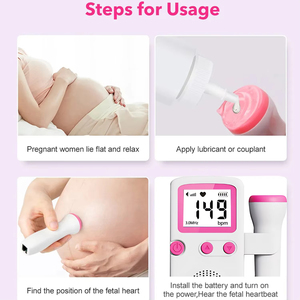 Monitor <span class=keywords><strong>Fetal</strong></span> de Bolsillo con Doppler de Ultrasonido, Detector de Latidos del Corazón del Bebé, Dispositivo Médico Extraíble - Product Image 2