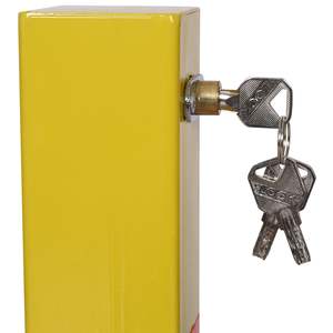 Bolardo de estacionamiento metálico amarillo, grado ingeniería, reflectante, para seguridad en hoteles, garajes y calles - Product Image 6