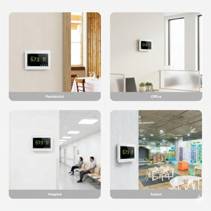 Moniteur de <span class=keywords><strong>qualité</strong></span> de l'<span class=keywords><strong>air</strong></span> CO2 avec écran tactile couleur, seuil d'alarme personnalisé, enregistreur de données, multi-protocoles (Wi-Fi/MQTT), moniteur IP65 - Product Image 5