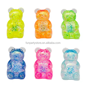 100% Genuine 8cm PU <b>Material</b> Colorful Bear Sensory Squishy Ball Soft Toy Stress Relief Squeeze Gift for Kids Adults - Product Image 5