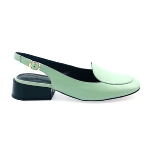 Confortevole in pelle con laccio dietro puro <span class=keywords><strong>medio</strong></span> di cuoio delle signore del tallone sandali per le <span class=keywords><strong>scarpe</strong></span> da <span class=keywords><strong>donna</strong></span> - Product Image 2
