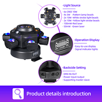 Projecteur LED Spider RGBW 120W à tête mobile avec faisceau laser, contrôle DMX512, effets de couleur blanc chaud pour spectacles disco et éclairage de scène