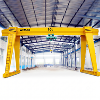 Grue portique avec capacité de charge nominale de 2,5 à 10 tonnes, moteur, boîte de vitesses, PLC et composants de roulement certifiés CE, marque WEMAX