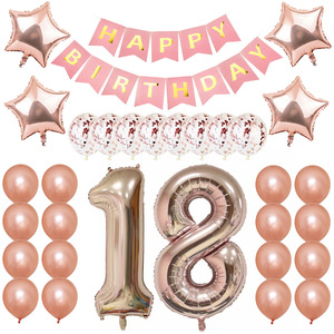 Globos de <span class=keywords><strong>feliz</strong></span> <span class=keywords><strong>cumpleaños</strong></span> estilo oro rosa 18th 21th 30th 40th 50th Age decoraciones para fiesta de <span class=keywords><strong>cumpleaños</strong></span> - Product Image 2
