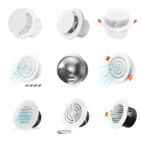Couvercle de grille de diffuseur d'air rond réglable Grille de ventilation interne en maille de filtre intégrée Couvercle d'évent en plastique ABS