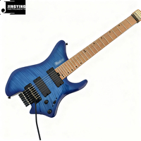 Guitares électriques sans tête Jingying 2025 haut de gamme à 7 cordes motif tigre, double trémolo, vente en gros d'usine, instruments à cordes
