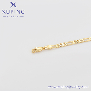 X000723870 เครื่องประดับ Xuping สร้อยข้อเท้าแบบโซ่คิวบา ยาวและสั้น แฟชั่น ชุบทอง 14K - Product Image 3