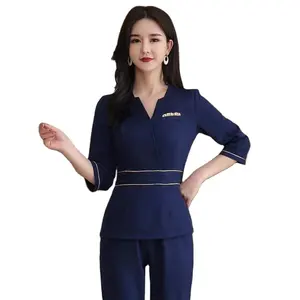 Эластичный логотип высокого качества тайский массаж салон красоты техник рабочая одежда Женская Туника спа униформа для женщин