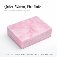 Panneau de laine de verre rose insonorisant pour murs intérieurs / Laine de verre rose pour isolation de toiture.