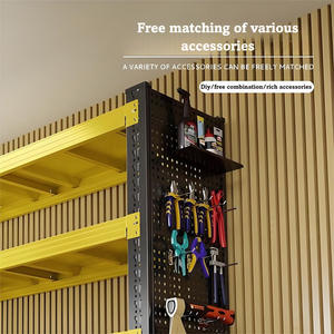رفوف تخزين معدنية صناعية باللونين الأصفر والأسود للاستخدام في المستودعات، رفوف فولاذية للتخزين والتكديس، رفوف للمرآب - Product Image 5