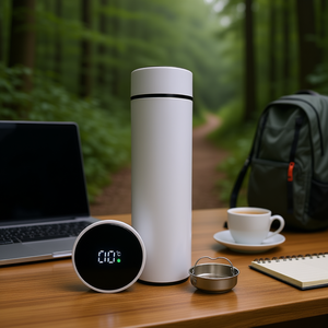 Thermos intelligent numérique Myrva 17 cm en acier inoxydable, gourde isotherme avec affichage de la température pour le bureau et l'extérieur - Product Image 2