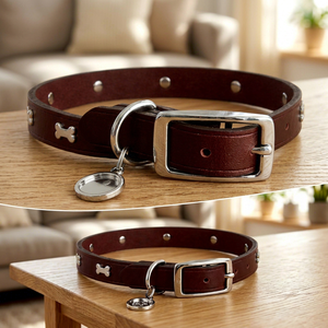 Collar de Cuero Personalizado para Perro con Soluciones de Marca Privada de Divine International - Product Image 1