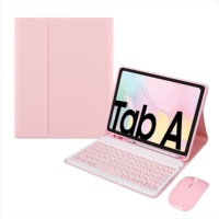 Nouveau pour Tab A7 10,4 pouces, clavier sans fil à 78 touches en PU, étui clavier T500 avec emplacement pour stylet, USB-C/BT, 100 heures d'utilisation, sans rétroéclairage