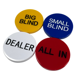Boutons de poker professionnels pour casino, diamètre 50 mm, épaisseur 5 mm, pour Small Blind, Big Blind, All-in et Dealer, pour les tournois de Texas Hold'em - Product Image 2