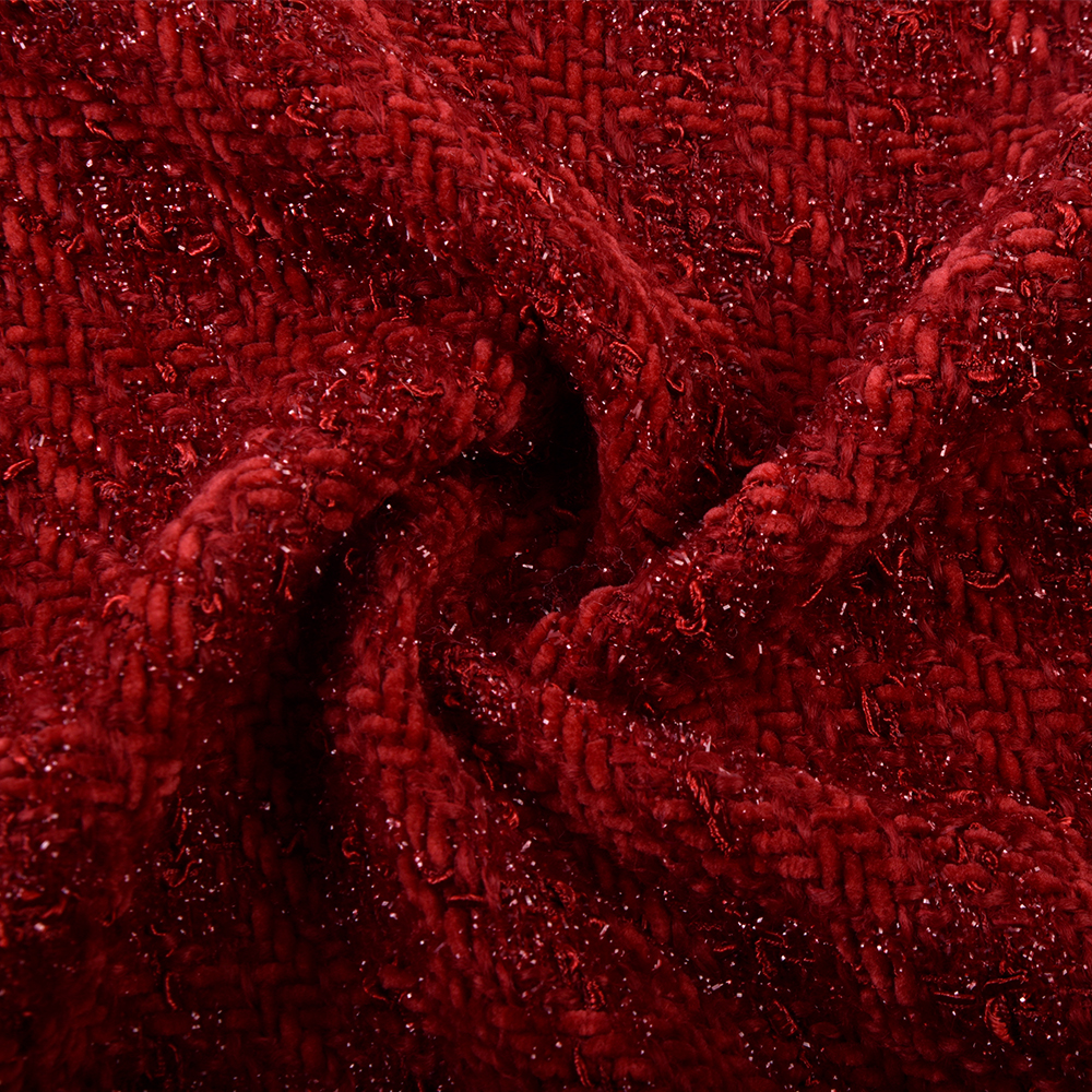 Factory Wholesale Heavyweight 780gsm Polyester Nylon Wool Check Breathable Fancy Tweed Fabric
