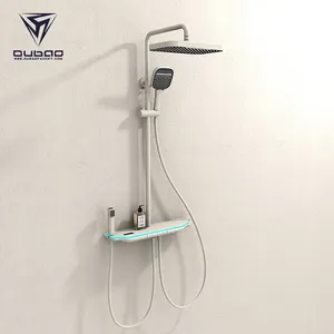 온도 조절 피아노 샤워 시스템 스마트 디지털 벽걸이 형 샤워 헤드 욕실 샤워 세트