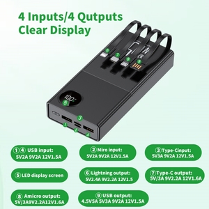 <span class=keywords><strong>Batterie</strong></span> <span class=keywords><strong>externe</strong></span> extérieure bon marché 20000mah Powerbanks Type C chargeur mobile Portable <span class=keywords><strong>batterie</strong></span> <span class=keywords><strong>externe</strong></span> haute capacité avec câble - Product Image 4