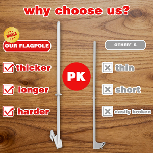 48h Giao hàng nhanh giá thấp Chất lượng cao 20 inch Cột cờ cho 12x18 inch xe cờ dễ dàng để cài đặt trên bất kỳ chiếc xe - Product Image 3