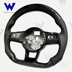 พวงมาลัยหุ้มหนังแบบมีรูพรุนทำจากคาร์บอนไฟเบอร์สำหรับ <span class=keywords><strong>Volkswagen</strong></span> สามารถใช้ได้กับโปโลกอล์ฟรุ่น Passat - Product Image 3