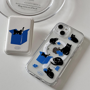 Funda de teléfono magnética, diseño divertido creativo, Gato bonito para IPhone Pro, fundas transparentes con imán Proma para funda de carga inalámbrica - Product Image 4
