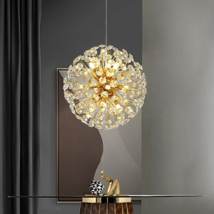 Lámpara Colgante LED de Hierro de Estilo Nórdico Moderno, Altura Ajustable, Acabado Dorado, Múltiples Tamaños (30-60cm), Lámpara de Techo para Sala de Estar/Comedor - Product Image 1