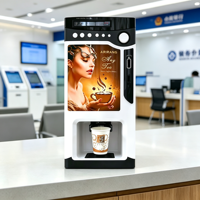 Distributeur automatique de café instantané commercial à 3 saveurs, fonctionnant avec des pièces de monnaie, pour les magasins et les bureaux