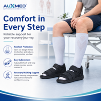 Chaussure de récupération post-opératoire réglable avec support médical pour le pied, bout ouvert, talon rembourré en maille respirante et semelle antidérapante