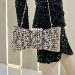 2025 Quảng Châu Chất lượng cao Knot bướm Rhinestone ly hợp PURSE bên túi buổi tối Túi bolsas - Product Image 1