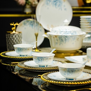 Service de vaisselle en porcelaine fine de Jingdezhen pour la maison, ensemble nordique de bols de bienvenue, vente en gros - Product Image 4