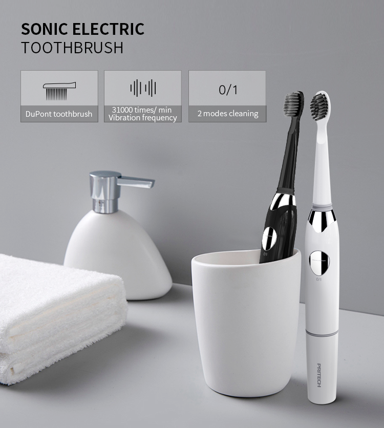 PRITECH Odm estándar acústica vibración ultrasónica tecnología Sonic cepillo de dientes eléctrico