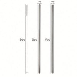 Pailles en acier inoxydable personnalisées avec logo, pailles écologiques en métal, couleur or rose, or noir, rouge, arc-en-ciel - Product Image 4