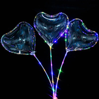 Vente flash Saint-Valentin, ballon en forme de cœur LED de 18 pouces, ballon Bobo en forme de cœur avec lumière pour les amoureux, ballon en mousse Bobo Brede Hals