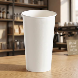White Single Wall <b>Disposable</b> Paper <b>Cup</b> for Hot Drinks 20 oz - Product Image 3