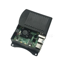 Casing Raspberry PI 4 Baru, Casing Pelindung Plastik, Casing Aluminium Hitam Putih dengan Kipas, Raspberry PI 4 Model B Akrilik