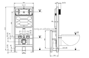 Marco de metal delgado que <span class=keywords><strong>carga</strong></span> 400 kgs <span class=keywords><strong>cisterna</strong></span> de inodoro de pared para Baño - Product Image 6