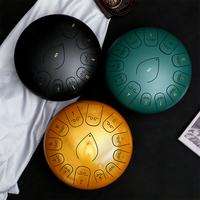 Steel Tongue Percussion Drum High Quality 13 Note 12 Inch Single Layer Titanium Alloy Mallet Manual C/d/f Tone Musical