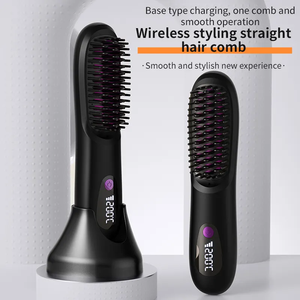 หวีแปรงยืดผมไร้สายแบบพกพา รุ่นใหม่ LCD Type-C ชาร์จไฟได้ พร้อมฐาน - Product Image 2