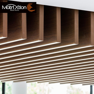 Chi Phí Giá Nhôm Tuyến Tính Gỗ Baffle Hệ Thống Trần Kim Loại Trang Trí Treo Trần - Product Image 5