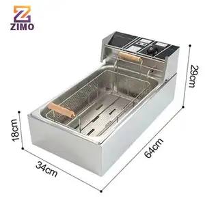 Stainless Steel Double Tank Two Baskets Fryer Equipment Commercial Electrical Potato Chips Fryer /deep Fryer For Gas