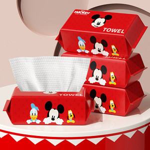 Salviette Monouso in Fibra di Bambù Dual-Clean, Morbide, 1 Velo, 20x20cm, Design Orsetto Fragola, Spesse, per Uso Asciutto e Bagnato, per la Casa - Product Image 5