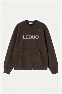 Sudadera de Hombre Estilo Urbano <span class=keywords><strong>con</strong></span> Diseño de Salpicaduras de Pintura Marrón Oscuro, para Uso Casual, en Oferta - Product Image 3
