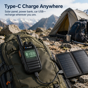 XUNLIBAO Long Distance Walkie Talkie 199CH 360&deg; <strong>Knob</strong> Type-C Noise Cancelling VHF UHF Optional for Hiking Patrol Field Operations - Product Image 6