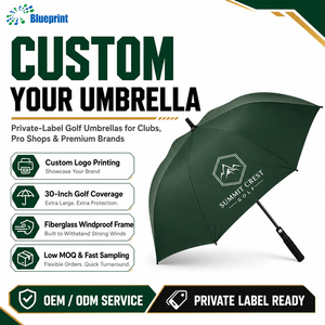 Paraguas de Golf de 30 Pulgadas, Grande y Resistente, con Marco de Fibra de Vidrio OEM, Resistente al Viento, Apertura Automática, Regalos Publicitarios, Impresión de Logotipo Personalizado - Product Image 1