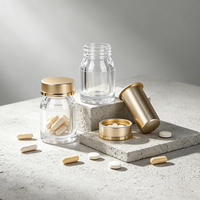 Bouteille en plastique PET de 170 CC pour vitamines, vide, pour capsules et comprimés, avec bouchon à vis, pour compléments alimentaires