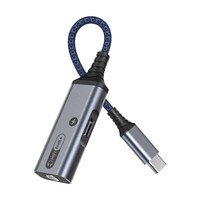 Adaptador de Auriculares Tipo C con Carga Rápida PD |   Divisor de Potencia de Audio 2 en 1 |   Control de llamadas con DAC de alta resolución |   Nylon |   para computadora |