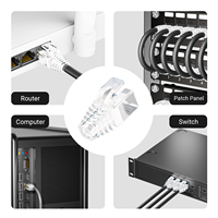 ZOERAX 100 Stück/Beutel Transparente RJ45 Zugentlastungshüllen für Cat6 Cat6A Cat7