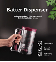Distributeur de pâte manuel multifonctionnel portable violet 900 ml PS+SILICONE pour crêpes, gaufres et grillades