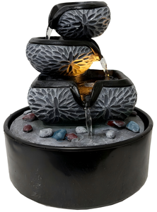 Fontaine d'eau de bureau à motif de lotus avec des roches de <span class=keywords><strong>rivière</strong></span> - Product Image 4